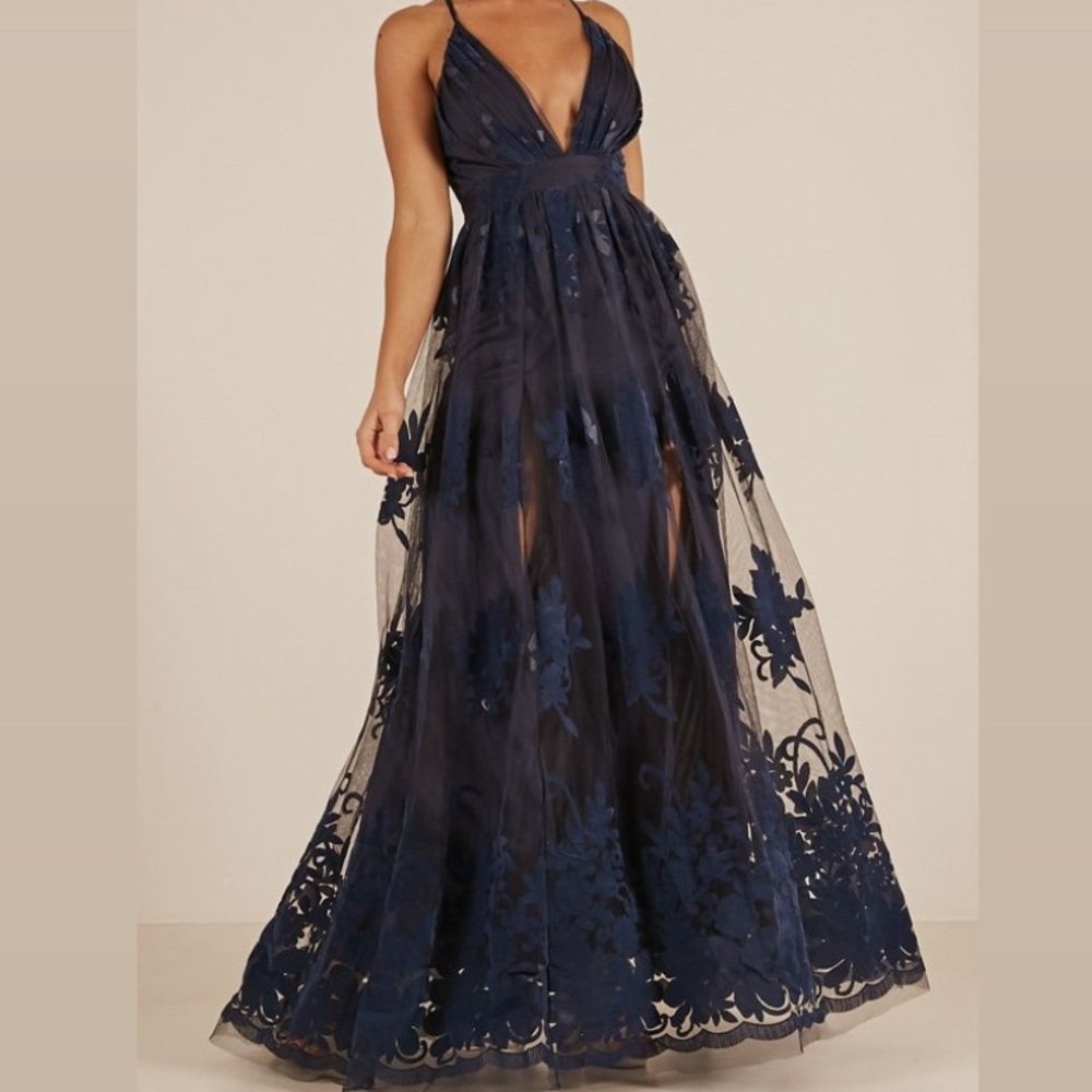 SOLD. Showpo Promenade Maxi Dress in Navy.